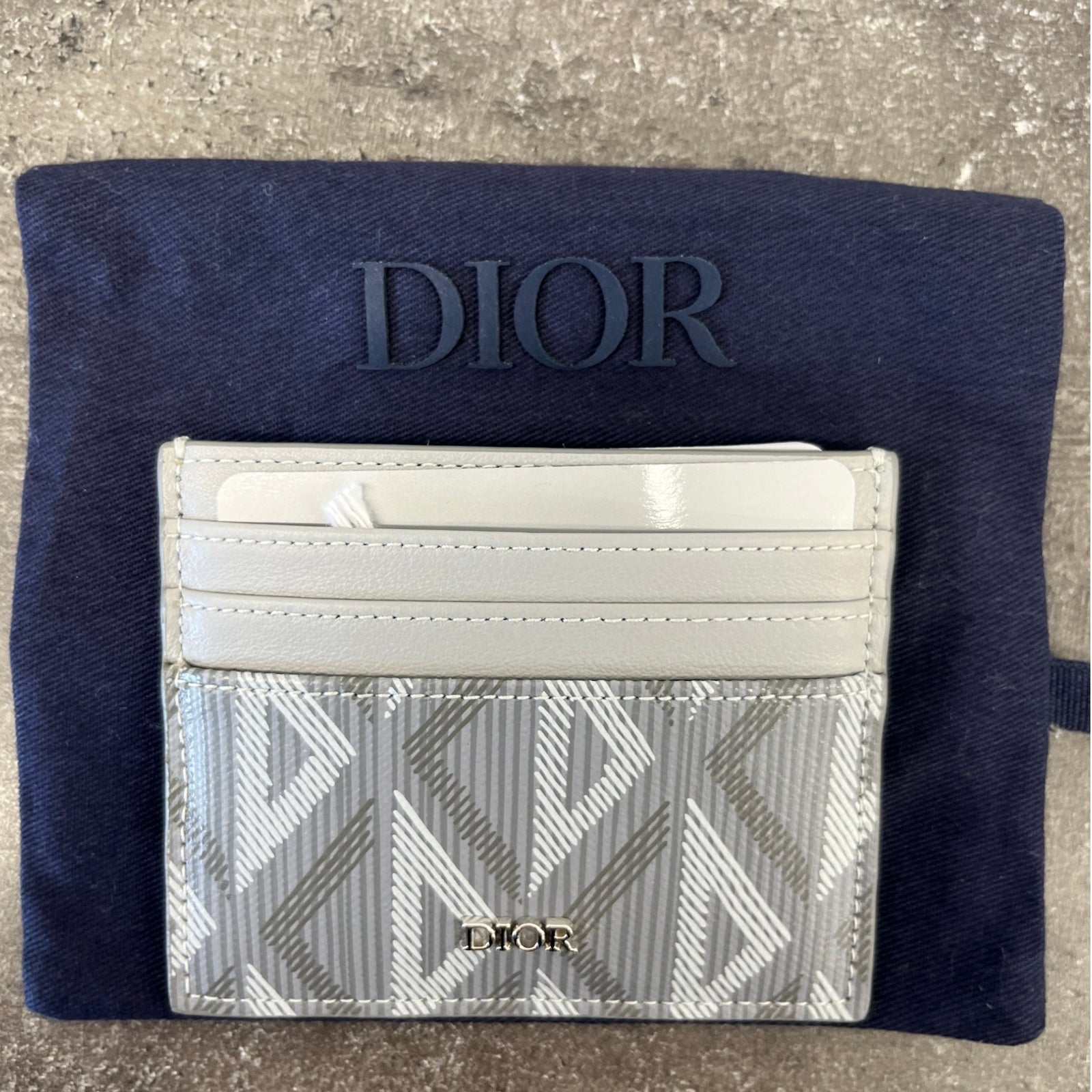 Men's CD Diamond Card Holder Grey - Photo 9