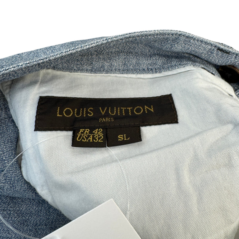 Men's Fitted Logo Patch Jeans Blue Size M / W32