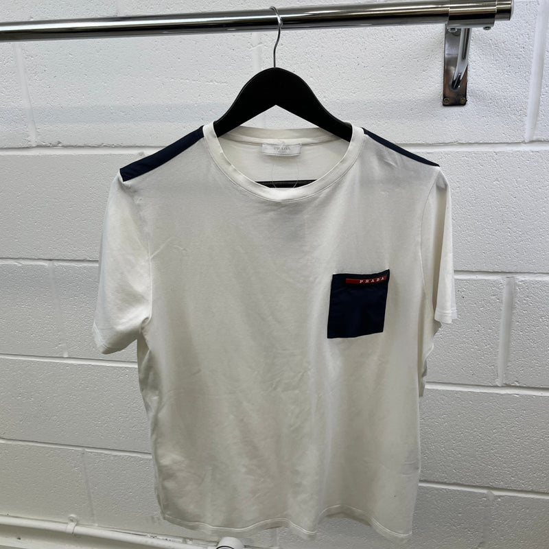 Men's Linear Rosa T-Shirt White Size L