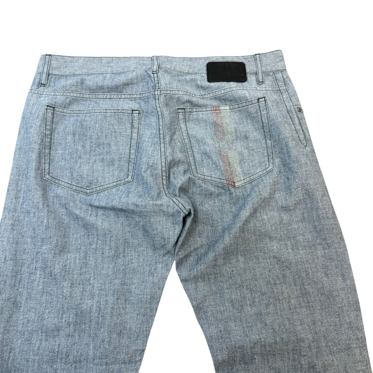 Men's Fitted Logo Patch Jeans Blue Size M / W32 - Photo 5