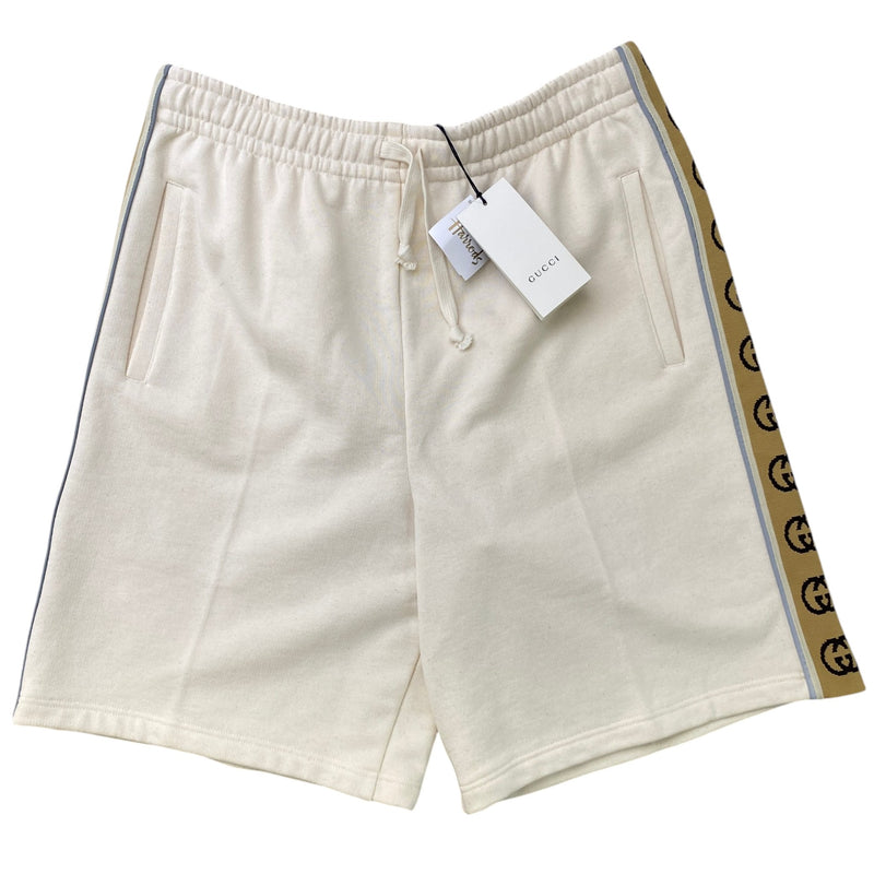 Men's GG Tape Shorts Cream Size XL / W36