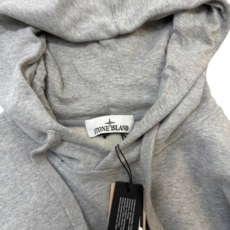 Men's Applique Logo Hoodie Grey Size M