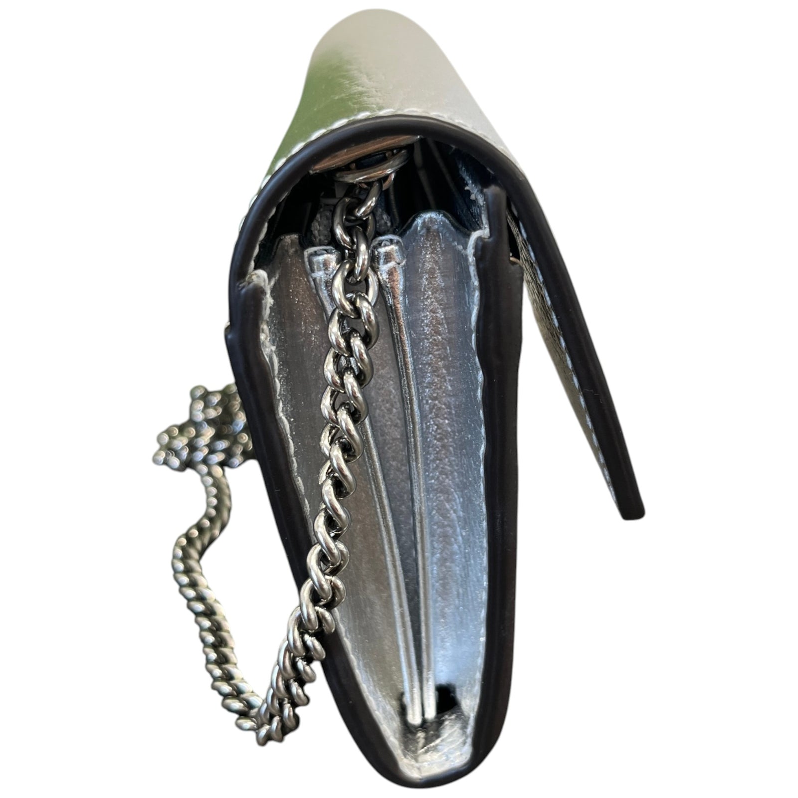 Women's GG Marmont Wallet Chain Bag Silver - Photo 7