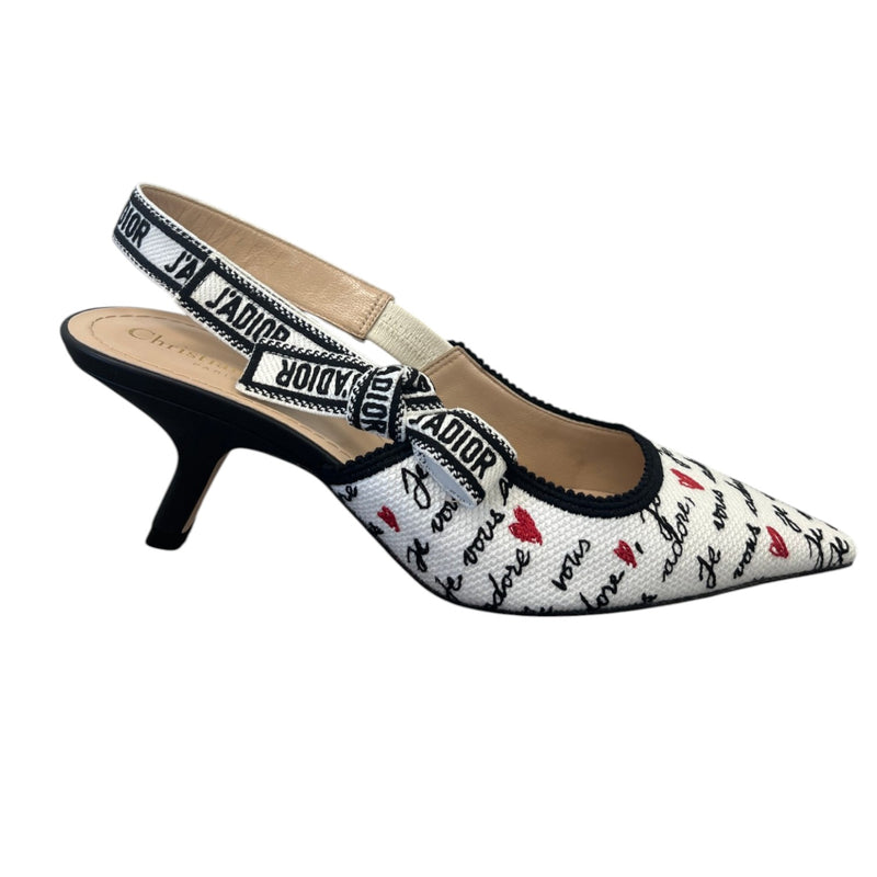 Women's Dioramour J'Adior Slingback Pump Heels Black Size EU 38.5 / UK 5.5