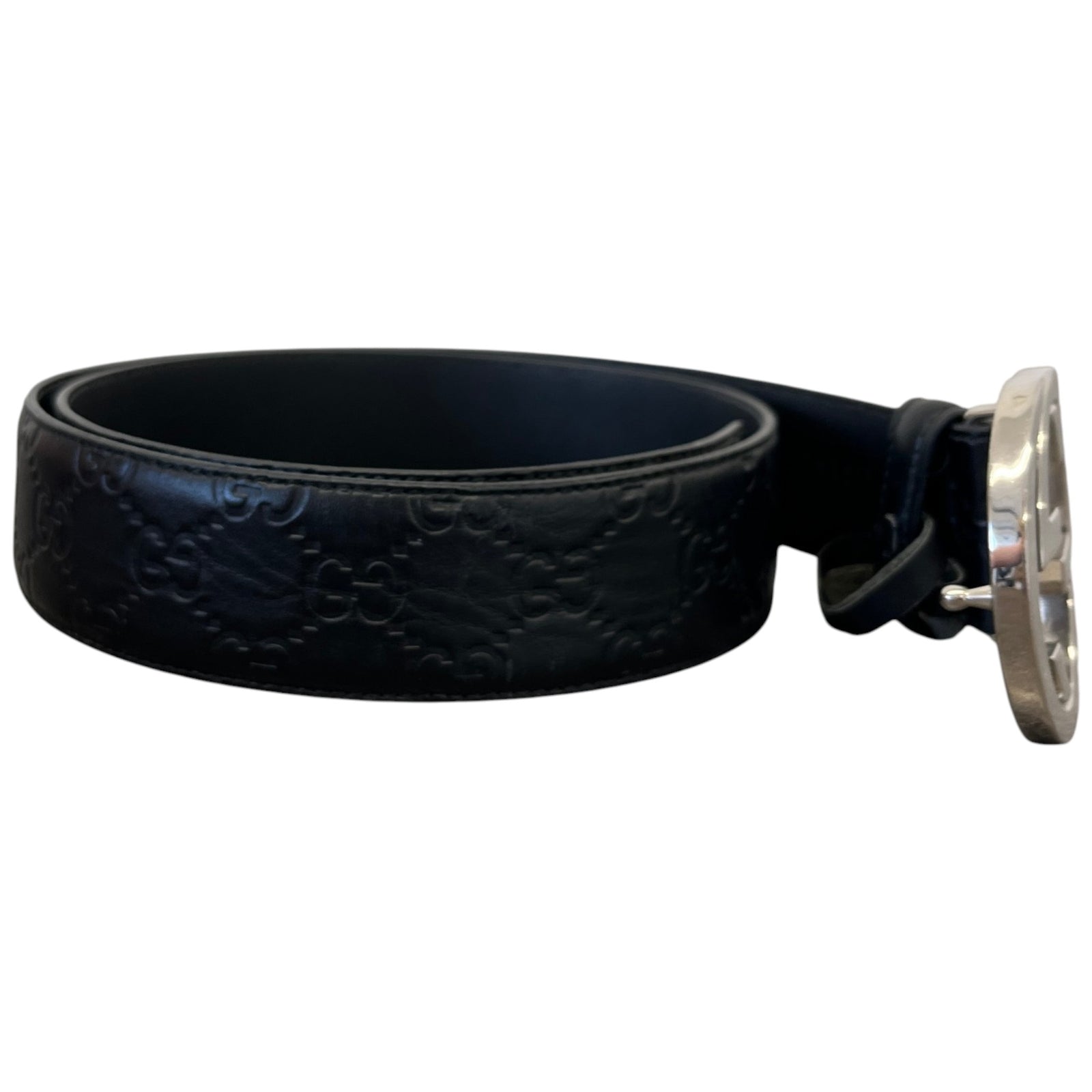 Men's Interlocking G Belt Black Size 36" - Photo 3