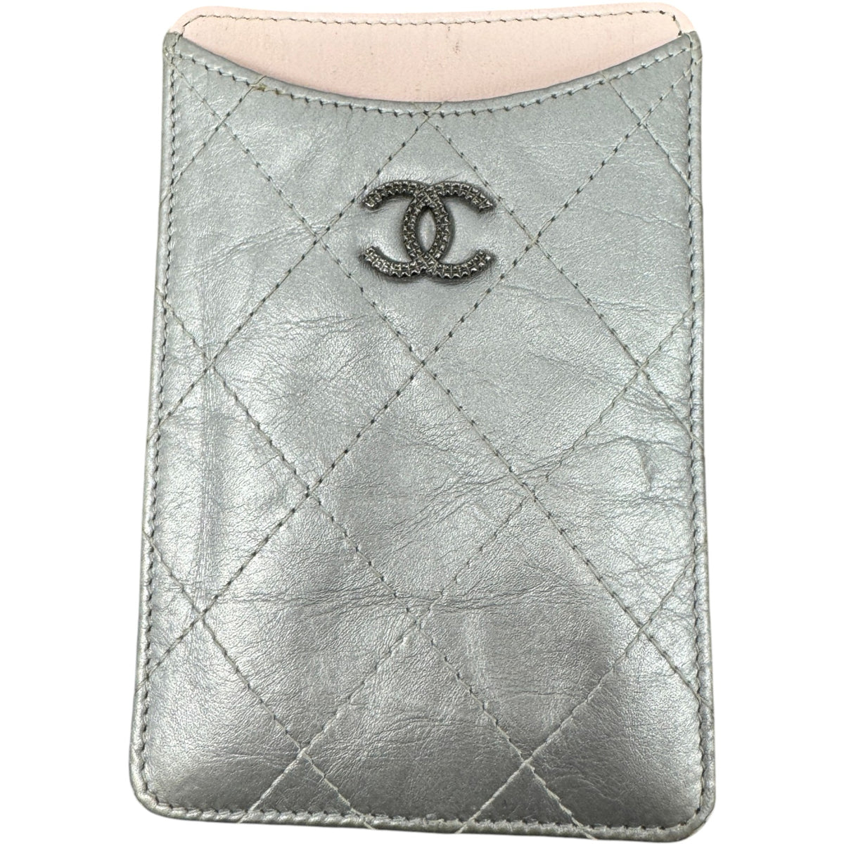 Women's CC Quilted Card Holder Silver - Photo 1