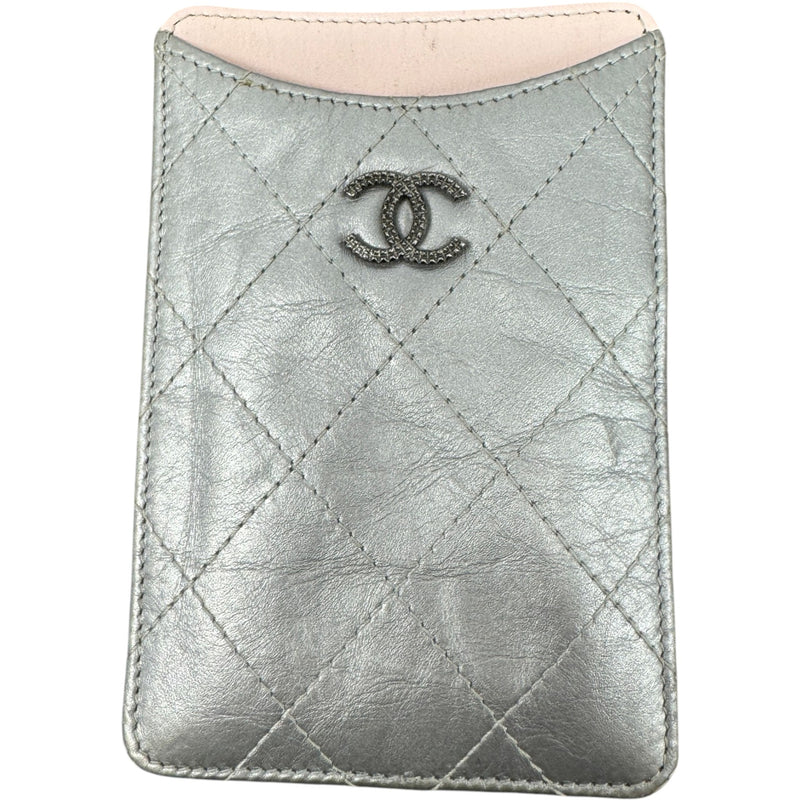 Women's CC Quilted Card Holder Silver