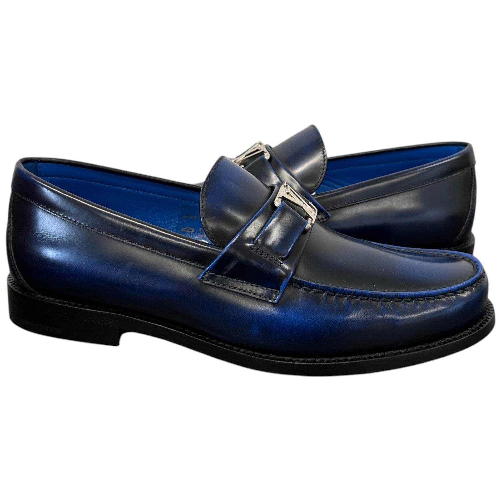Men's Lv Buckle Major Loafers Navy Size EU 39 / UK 5 - Photo 3