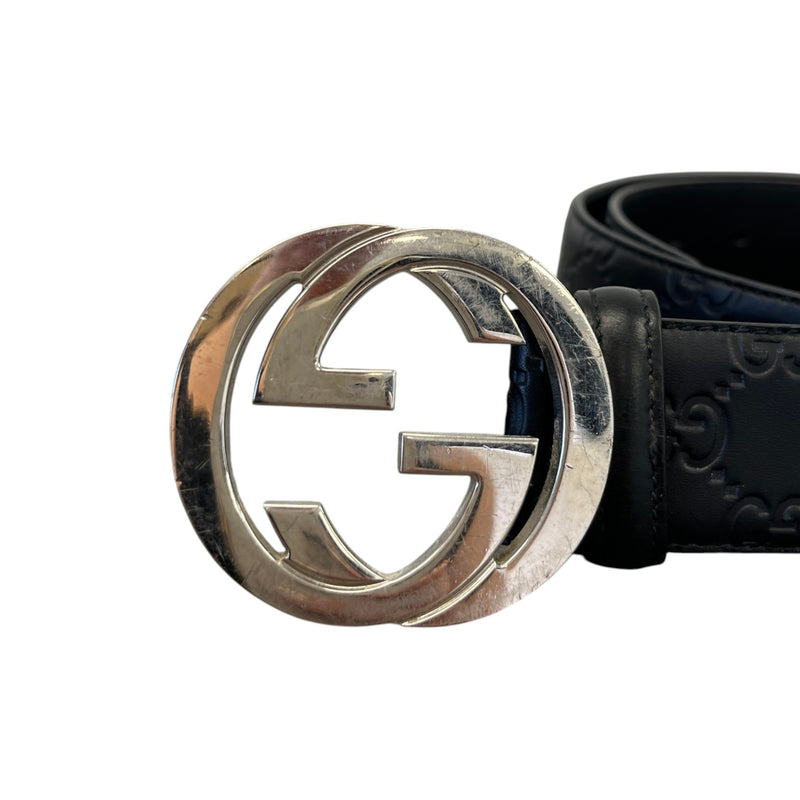 Men's Interlocking G Belt Black Size 36"