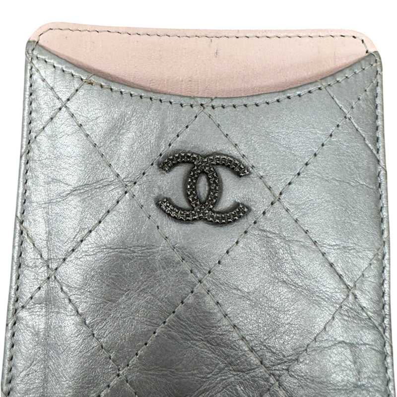 Women's CC Quilted Card Holder Silver