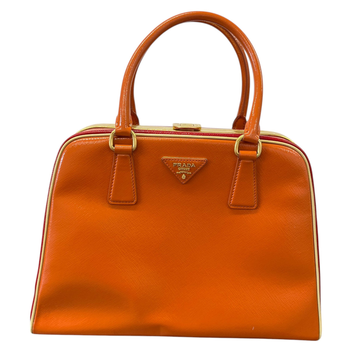 Women's Pyramid Frame Handbag Orange - Photo 1