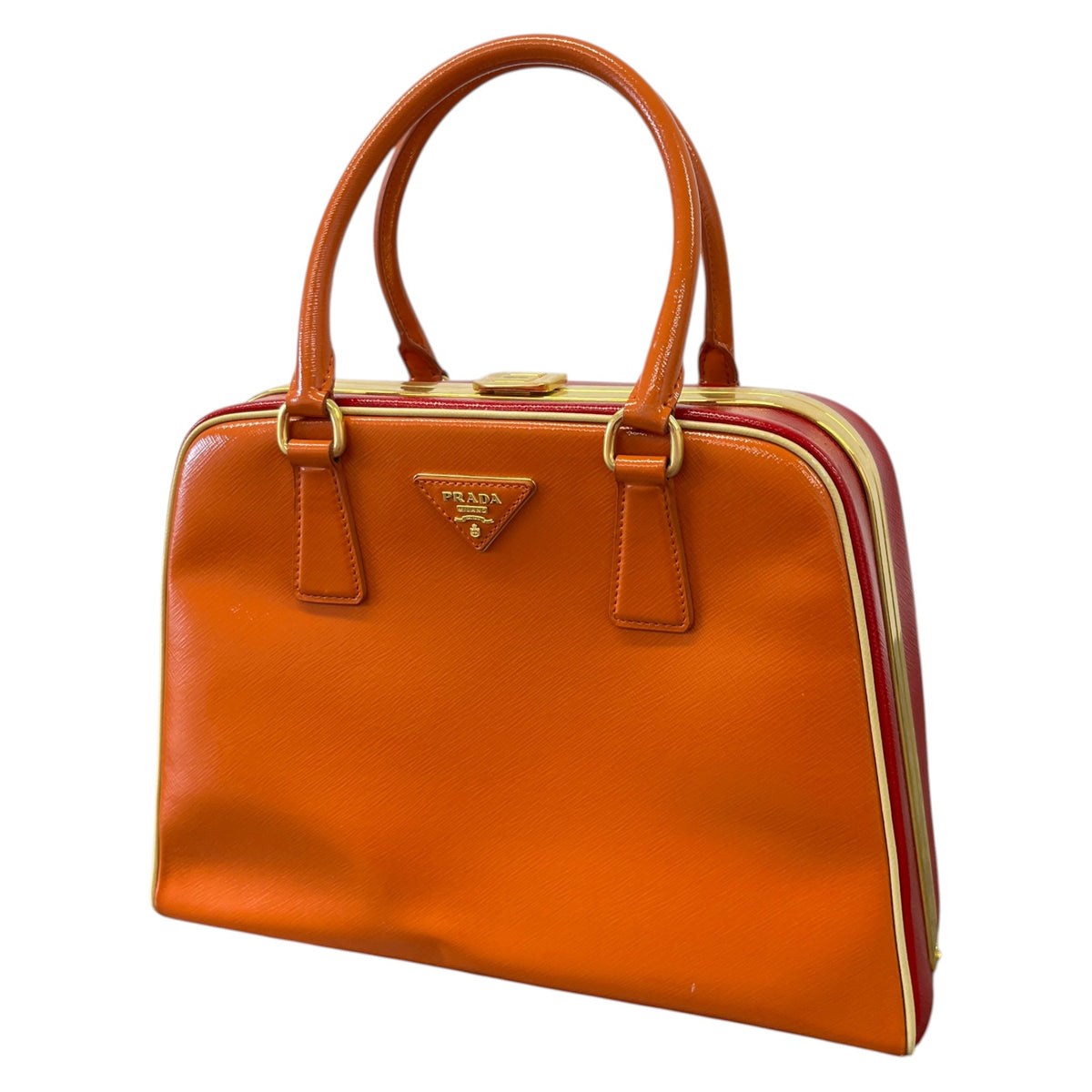 Women's Pyramid Frame Handbag Orange - Photo 5