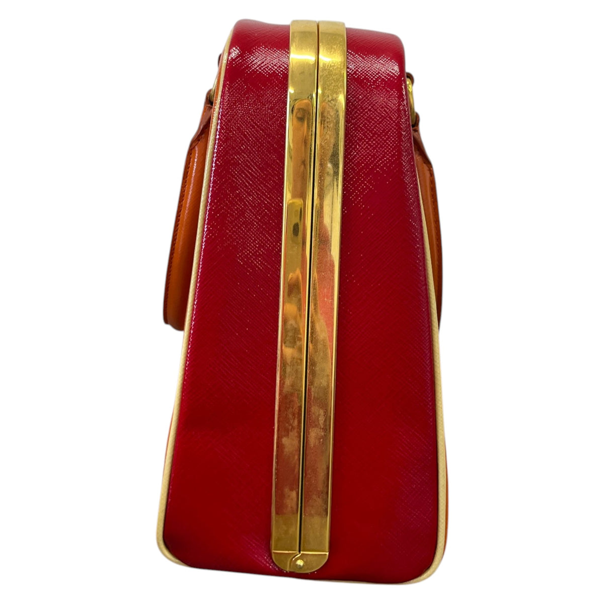 Women's Pyramid Frame Handbag Orange - Photo 6