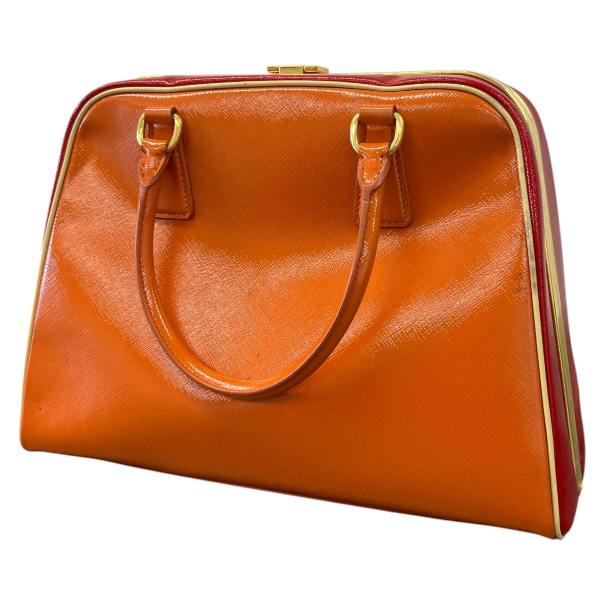 Women's Pyramid Frame Handbag Orange - Photo 9