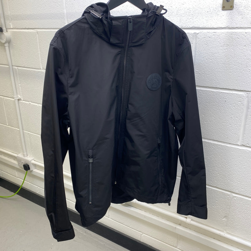 Men's Logo Patch Windbreaker Black Size 3XL