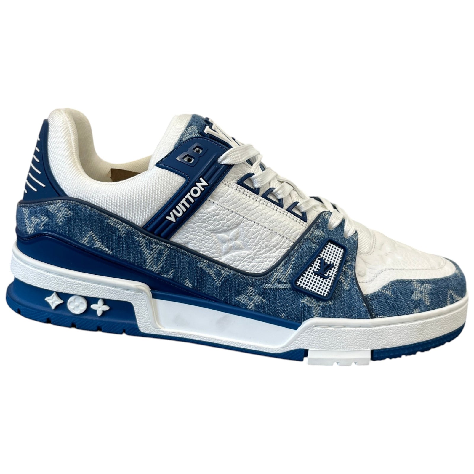 Men's Lv Denim Low Trainers Blue Size EU 41 / UK 7 - Photo 1