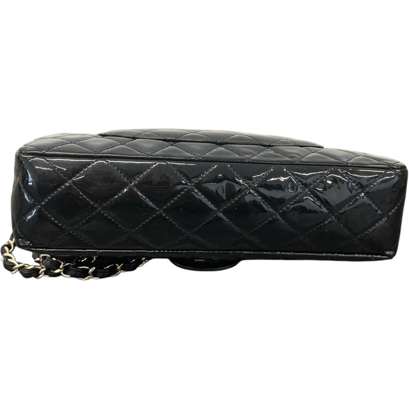 Women's Classic Double Flap Medium Patent Handbag Black