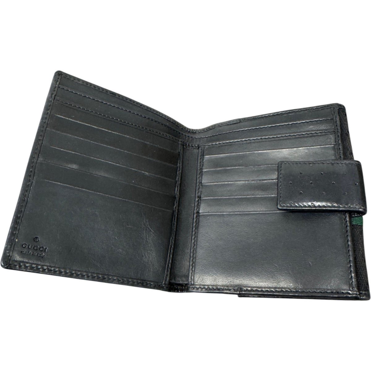 Women's GG Web Stripe Wallet Black - Photo 8