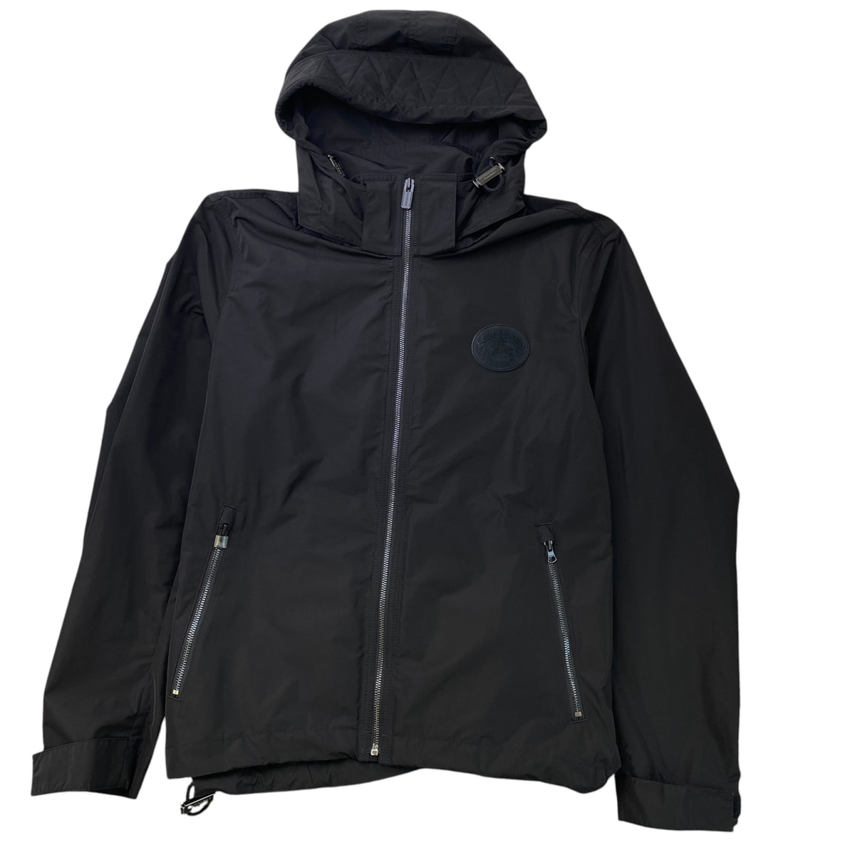 Men's Logo Patch Windbreaker Black Size 3XL - Photo 1