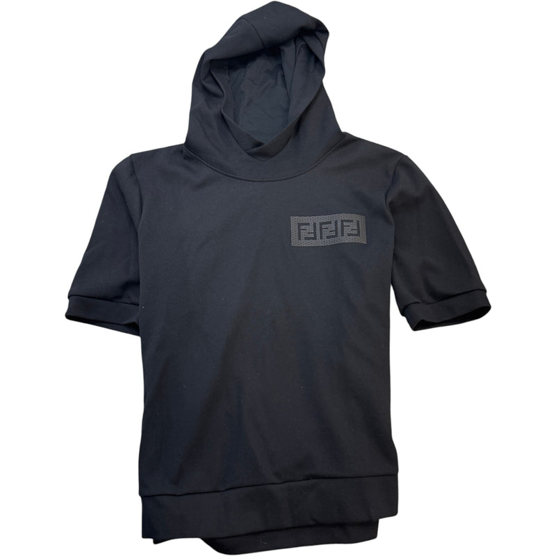 Men's FF Logo Short Sleeve Hoodie Black Size XXL