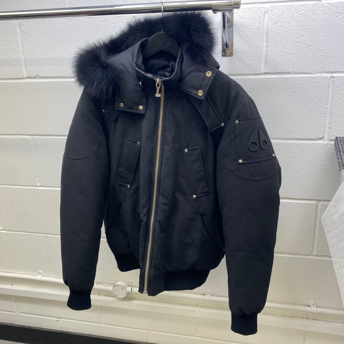 Men's Ballistic Bomber Down Jacket Black Size L - Photo 8
