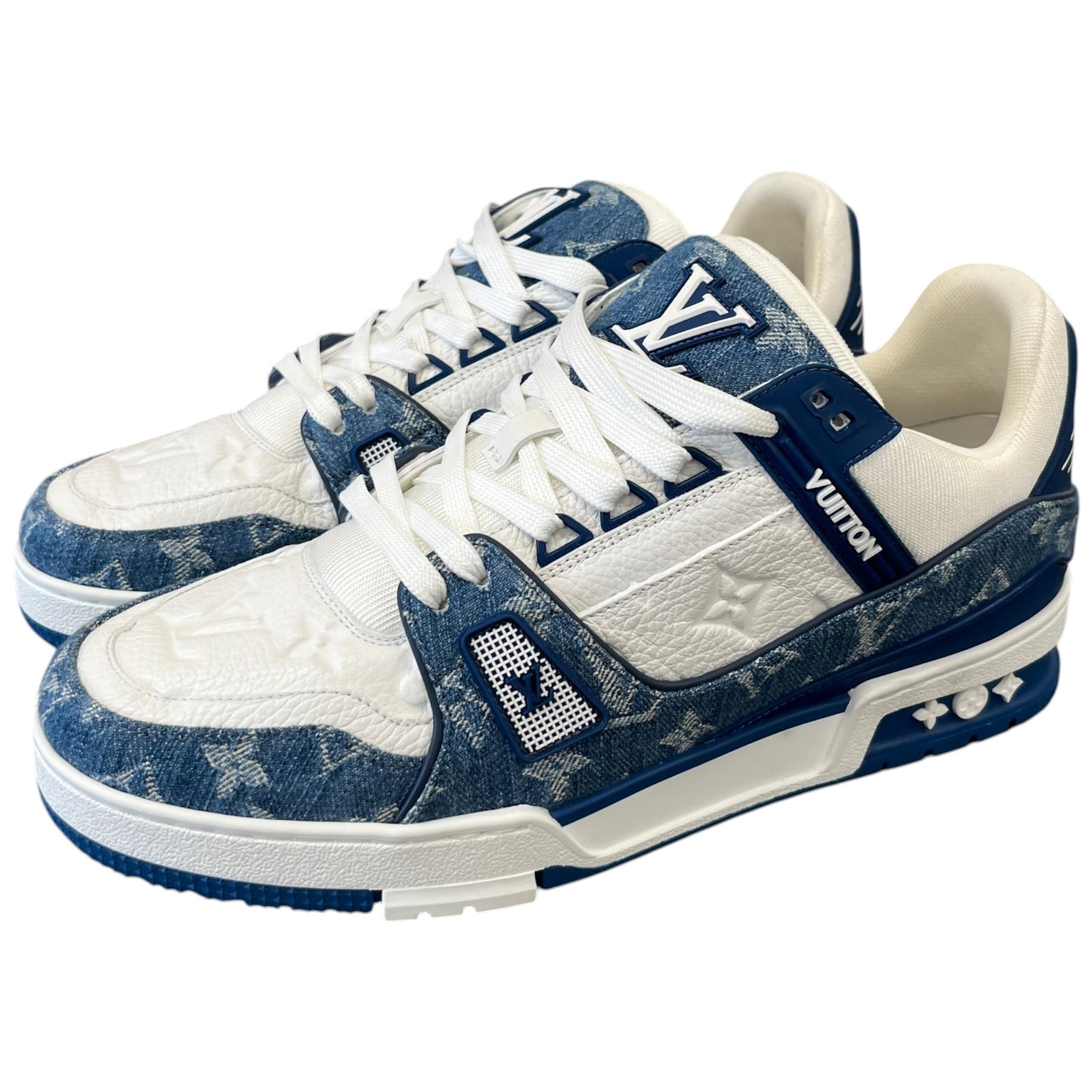 Men's Lv Denim Low Trainers Blue Size EU 41 / UK 7 - Photo 9