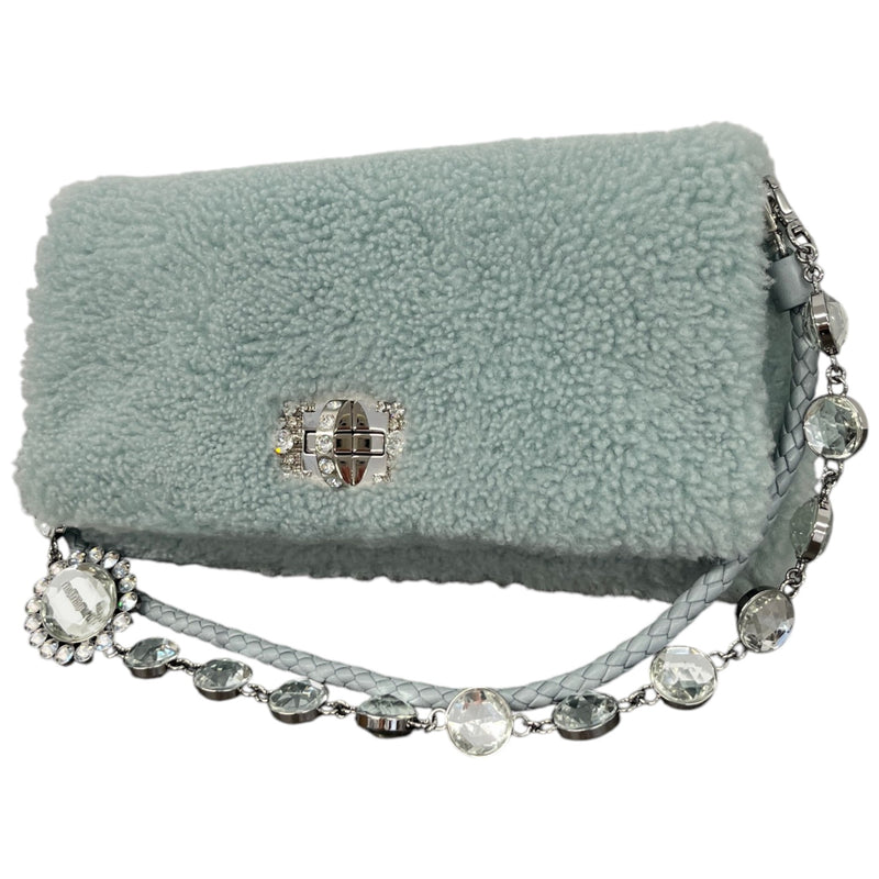 Women's Crystal Faux Fur Bag Blue