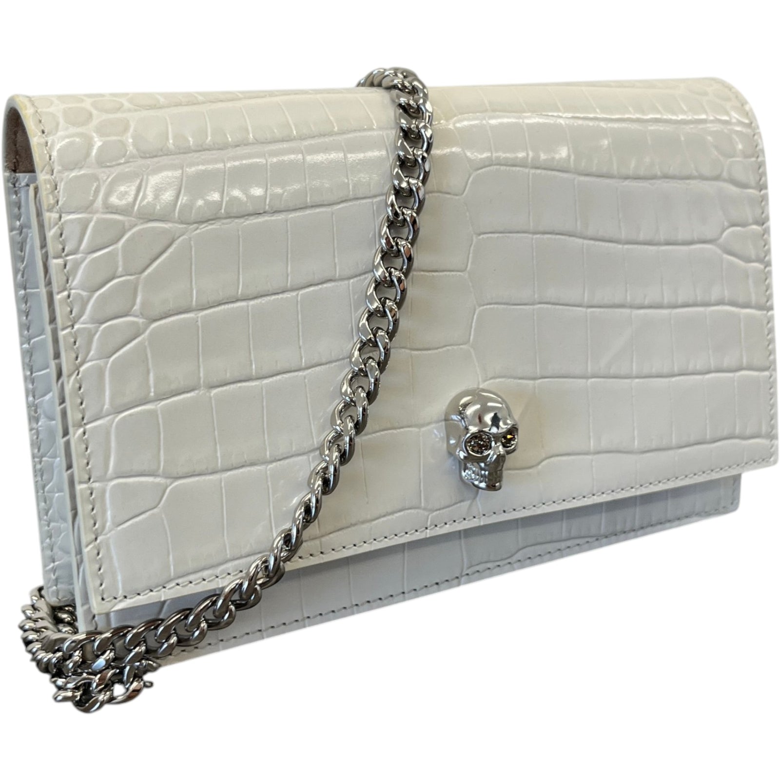 Women's Small Skull Handbag White - Photo 4