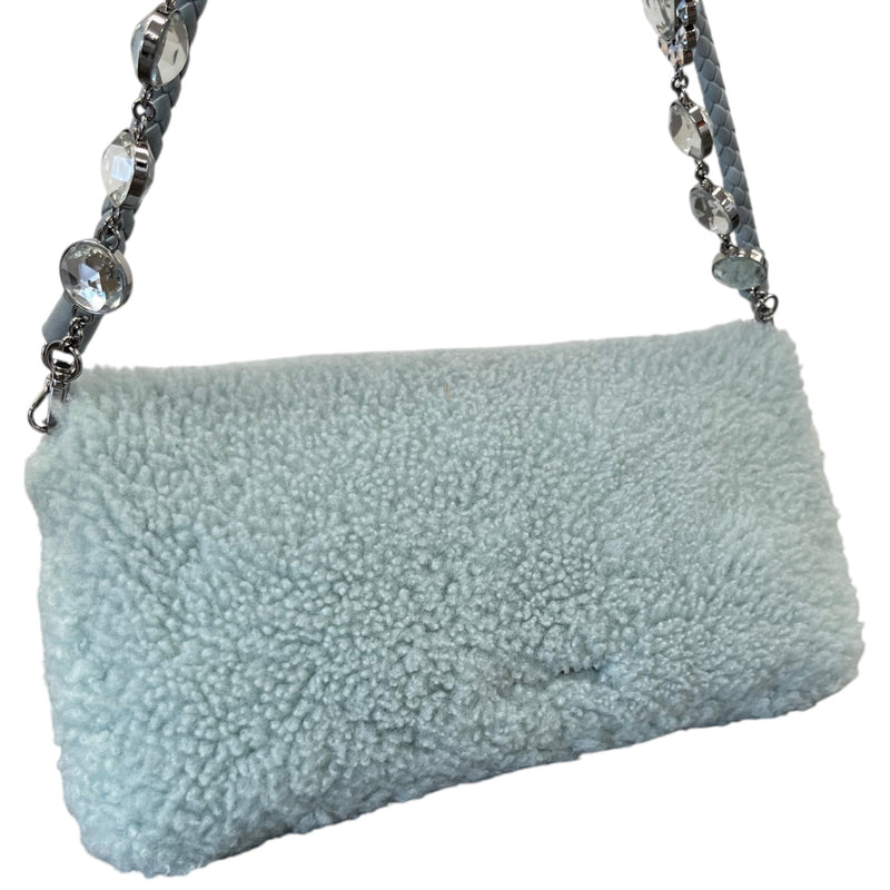 Women's Crystal Faux Fur Bag Blue