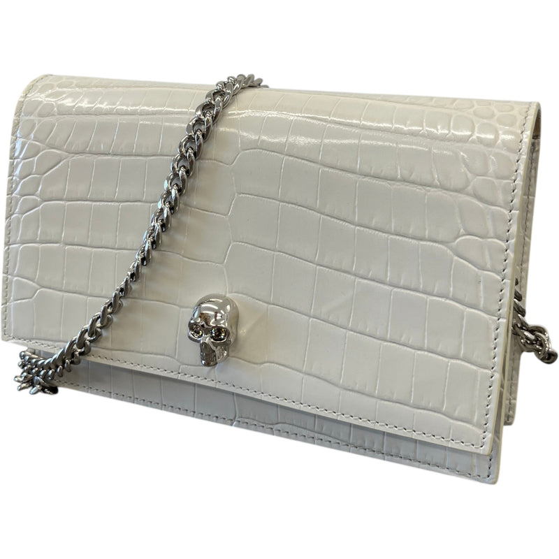 Women's Small Skull Handbag White