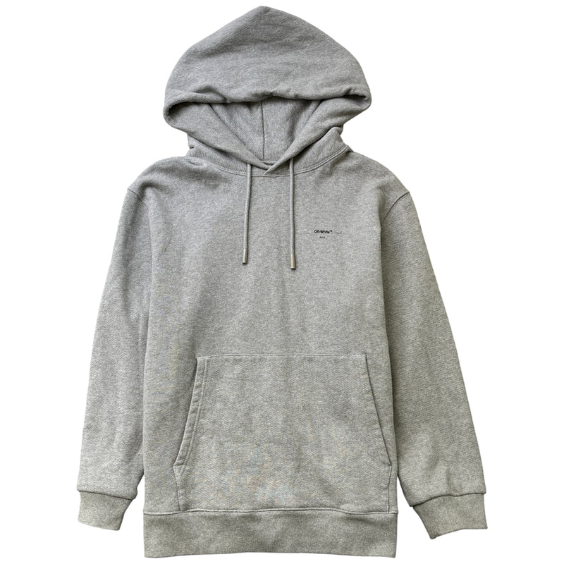 Men's Logo Print Hoodie Grey Size XL