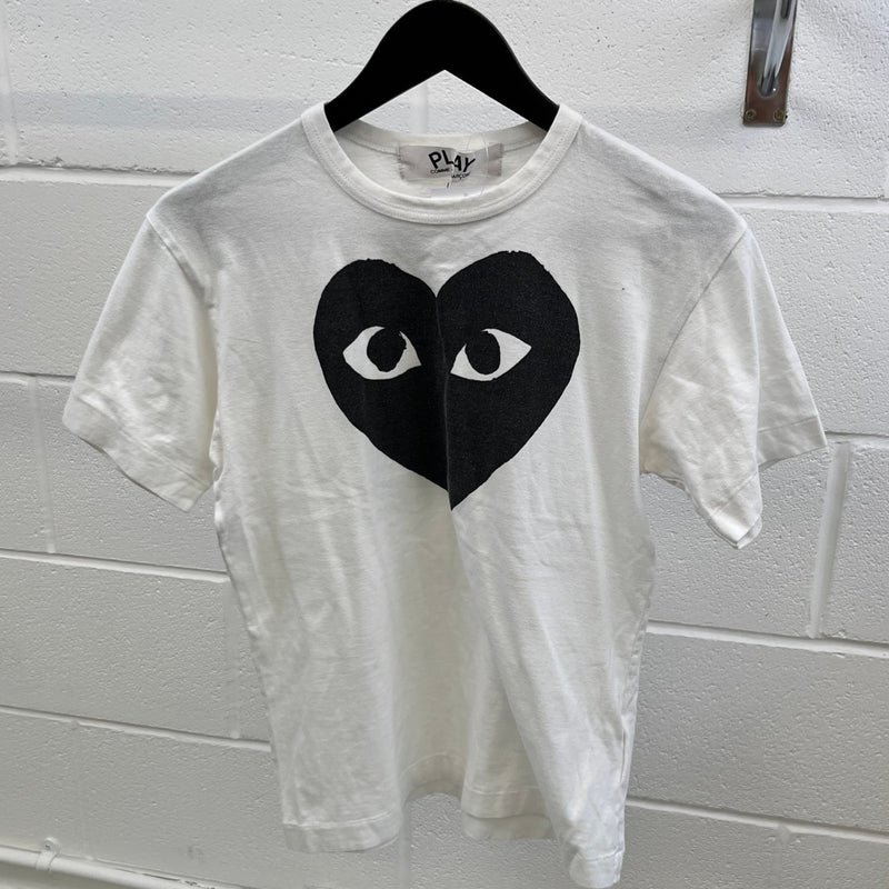 Men's Play Peeping Heart T-Shirt White Size M