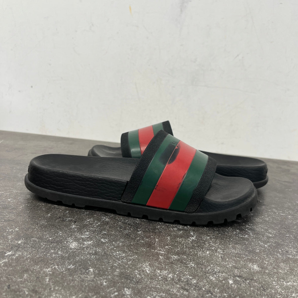 Men's Web Stripe Slides Black Size UK 6 / EU 40 - Photo 11