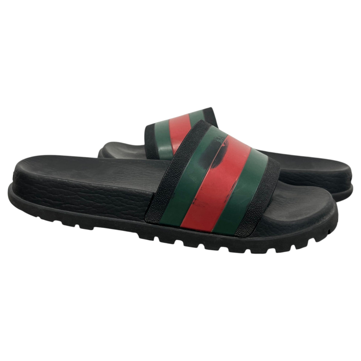 Men's Web Stripe Slides Black Size UK 6 / EU 40 - Photo 3