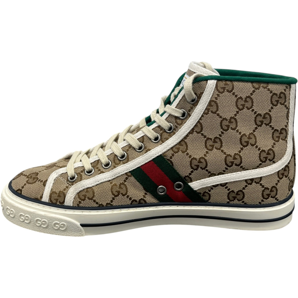 Men's GG Supreme High Trainers Beige Size UK 6.5 / EU 40.5 - Photo 4