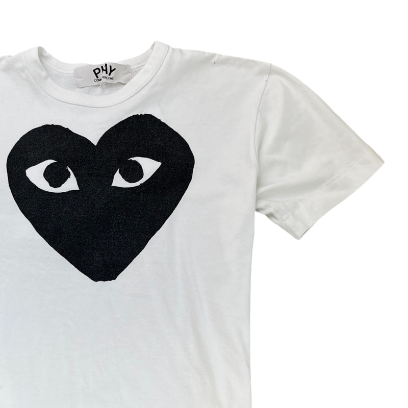 Men's Play Peeping Heart T-Shirt White Size M