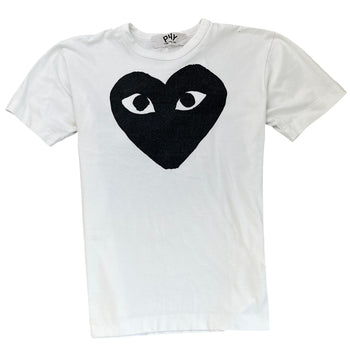 Men's Play Peeping Heart T-Shirt White Size M
