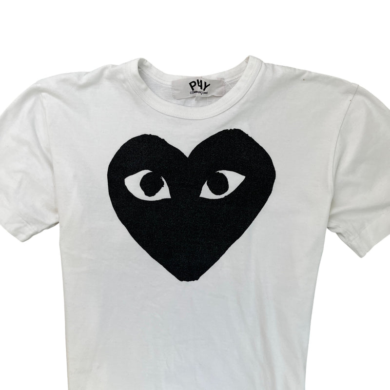 Men's Play Peeping Heart T-Shirt White Size M