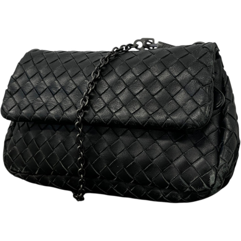 Women's Intrecciato Woven Olimpia Bag Black