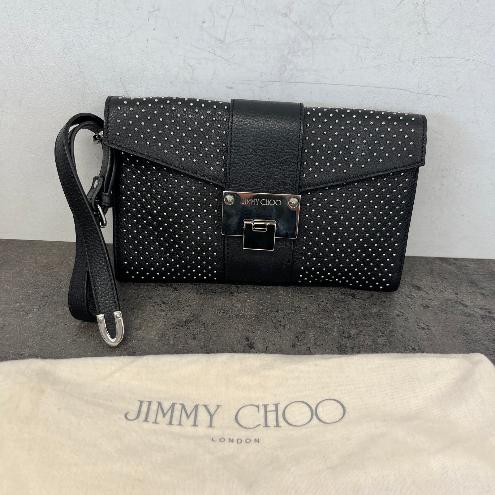 Women's Studded Leather Clutch Black - Photo 13