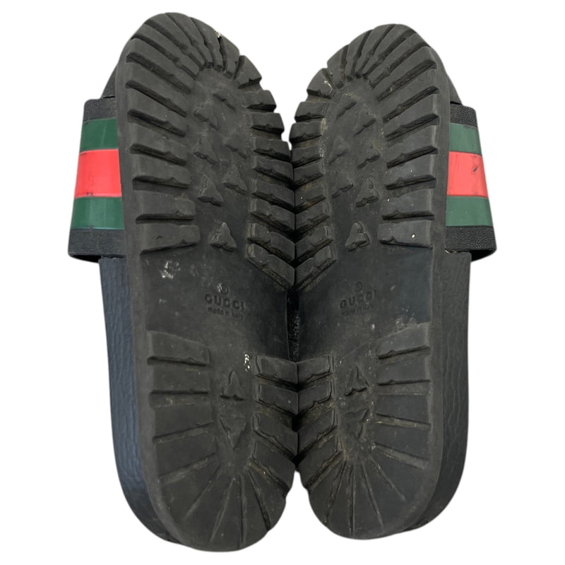 Men's Web Stripe Slides Black Size UK 6 / EU 40