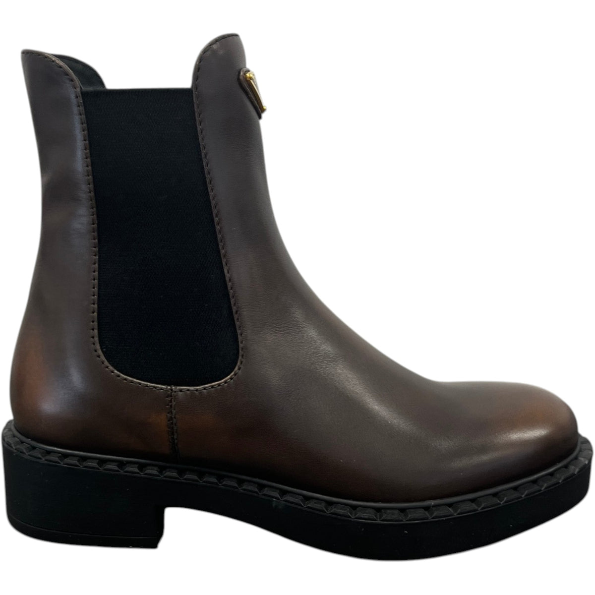 Women's Plaque Logo Chelsea Ankle Boots Brown Size UK 3.5 / EU 36.5 - Photo 1