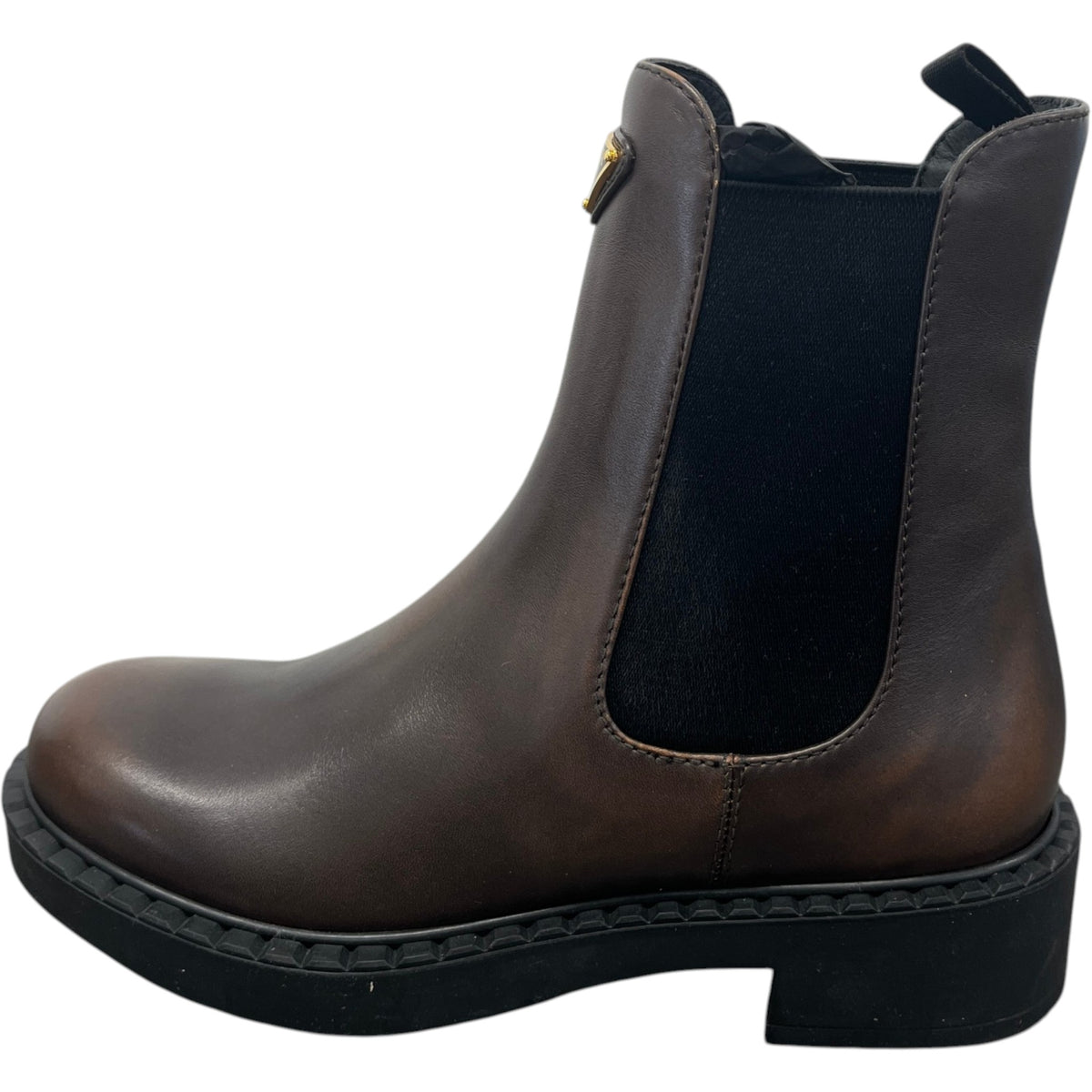 Women's Plaque Logo Chelsea Ankle Boots Brown Size UK 3.5 / EU 36.5 - Photo 5