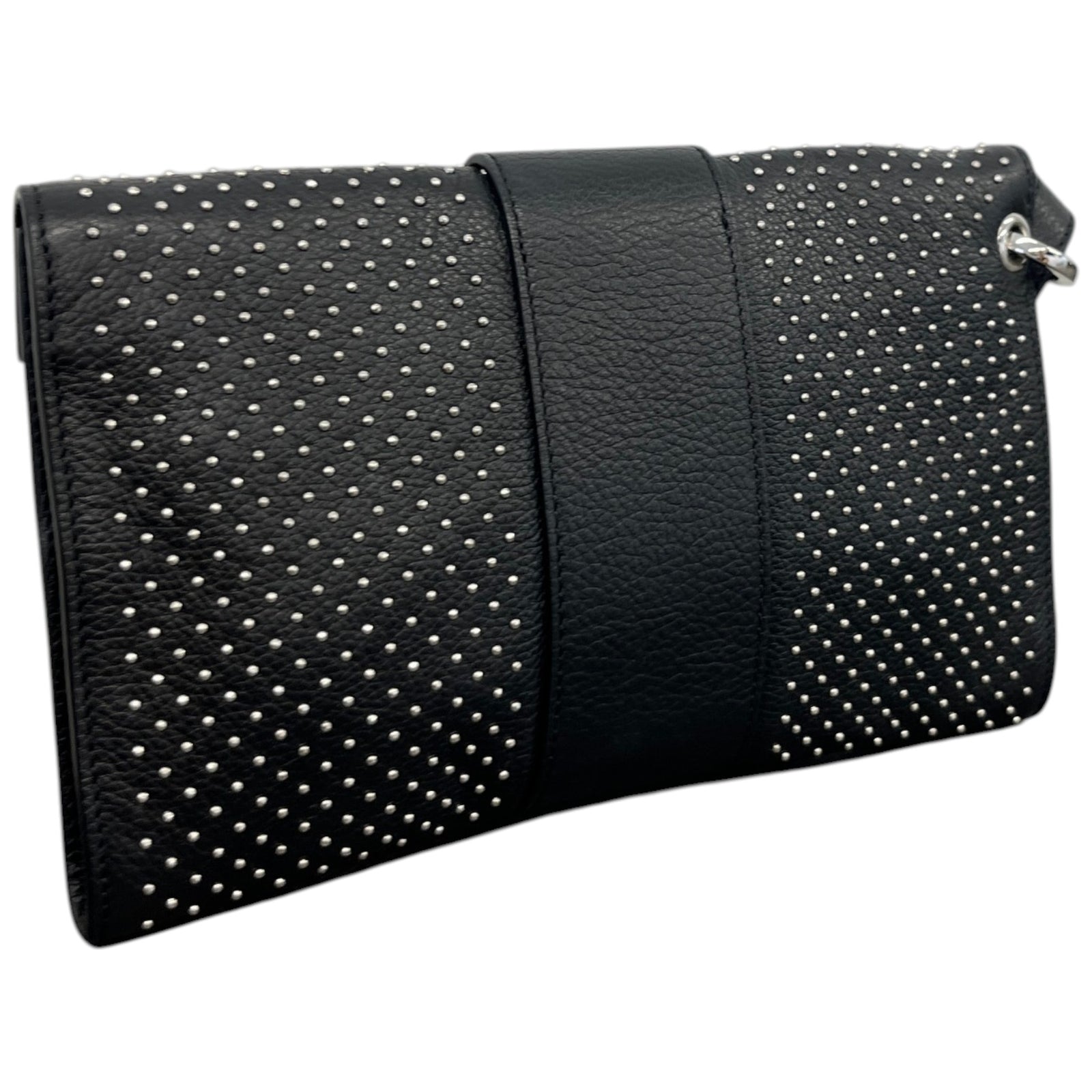 Women's Studded Leather Clutch Black - Photo 8