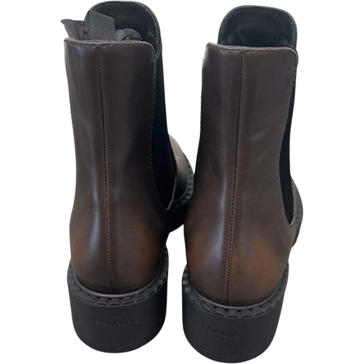 Women's Plaque Logo Chelsea Ankle Boots Brown Size UK 3.5 / EU 36.5 - Photo 6