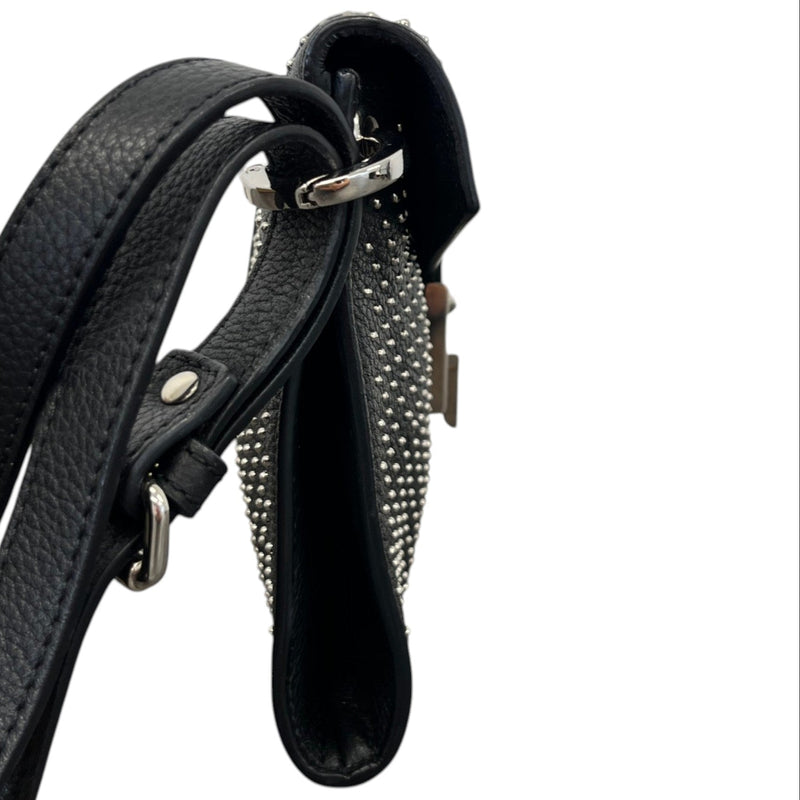 Women's Studded Leather Clutch Black