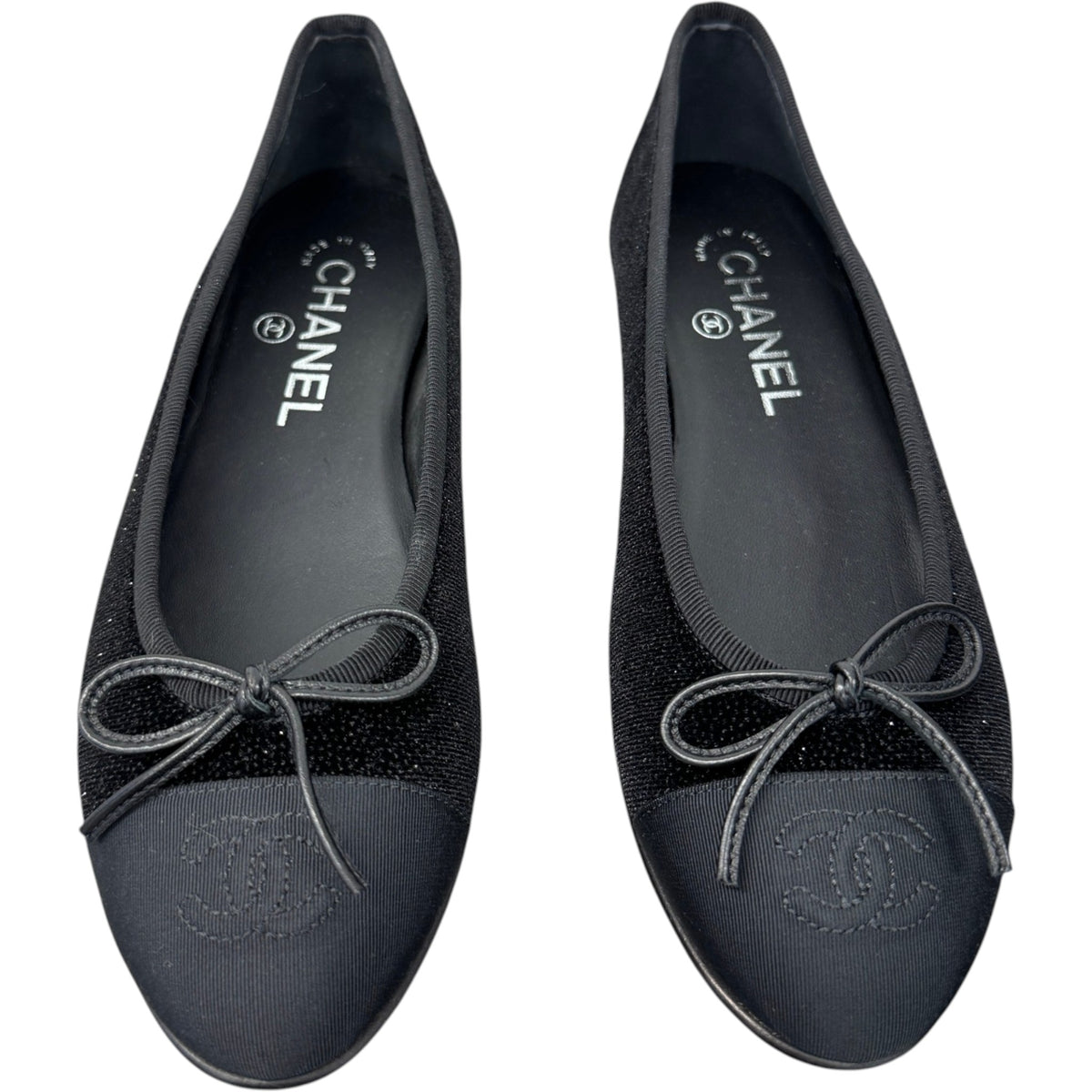 Women's CC Logo Glitter Mules Black Size UK 3.5 / EU 36.5 - Photo 7