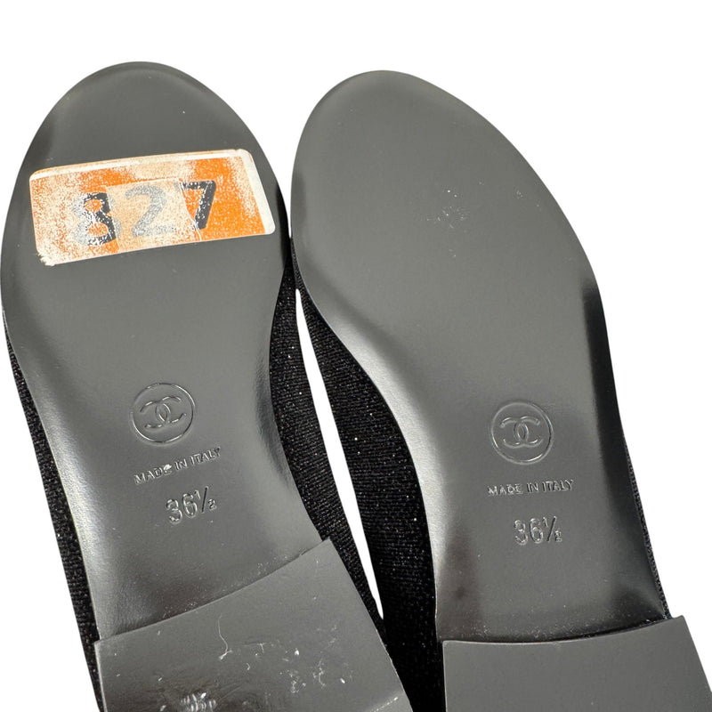 Women's CC Logo Glitter Mules Black Size UK 3.5 / EU 36.5