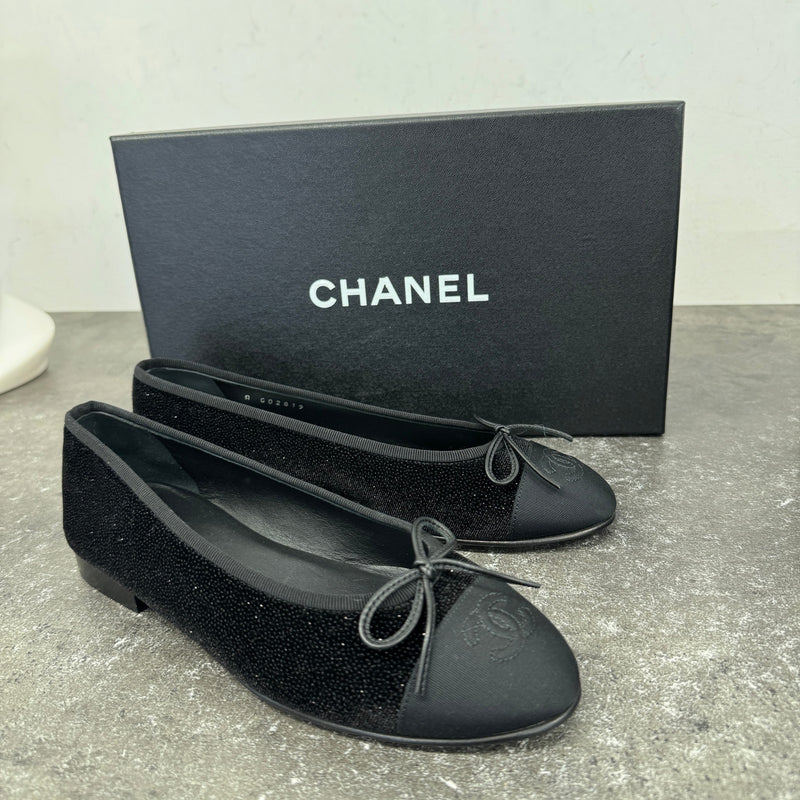 Women's CC Logo Glitter Mules Black Size UK 3.5 / EU 36.5