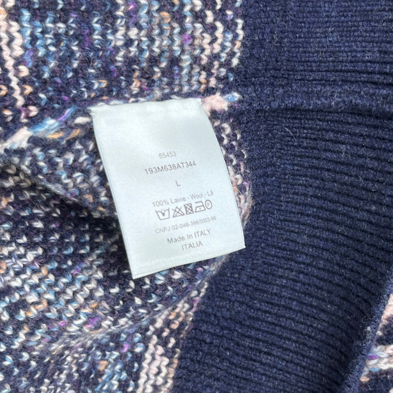Men's Oblique Jacquard Sweatshirt Navy Size L